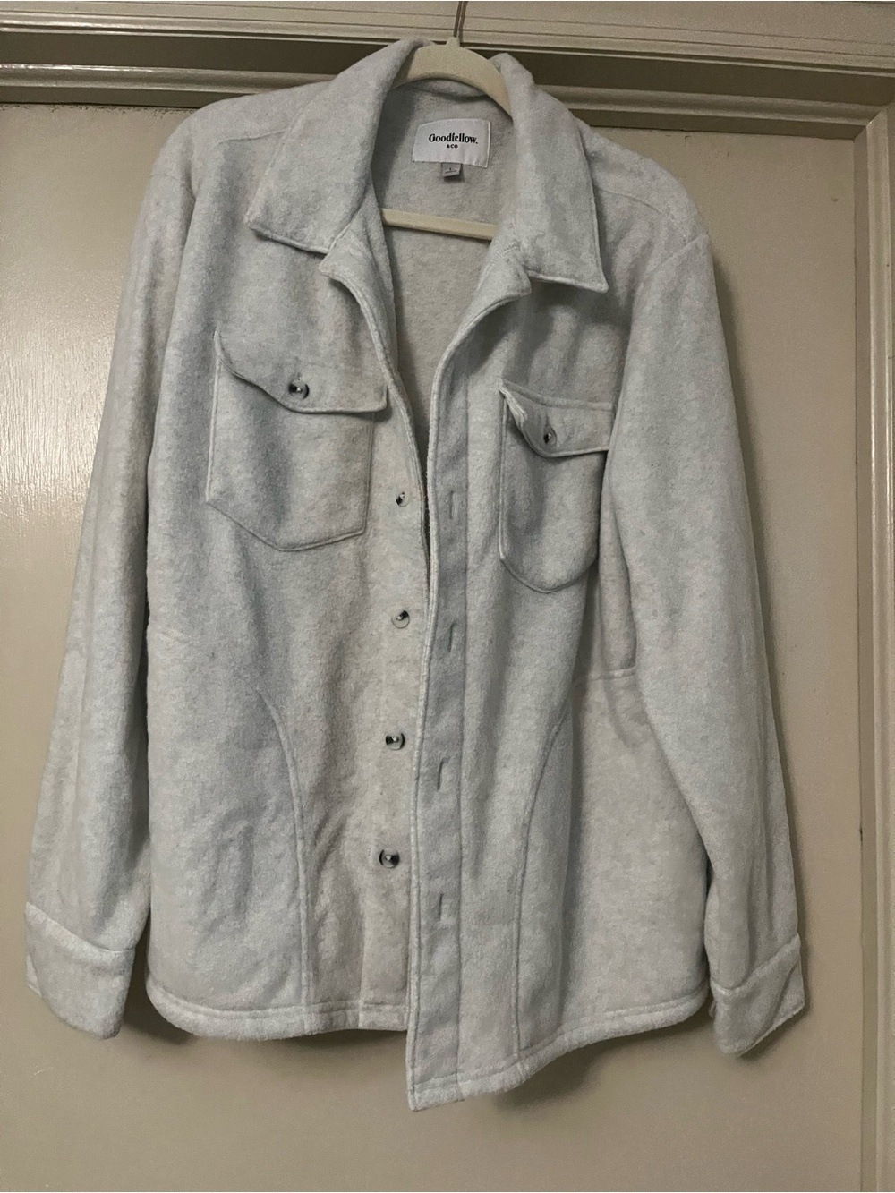 Goodfellow & Co Light Gray Fleece Shirt Jacket